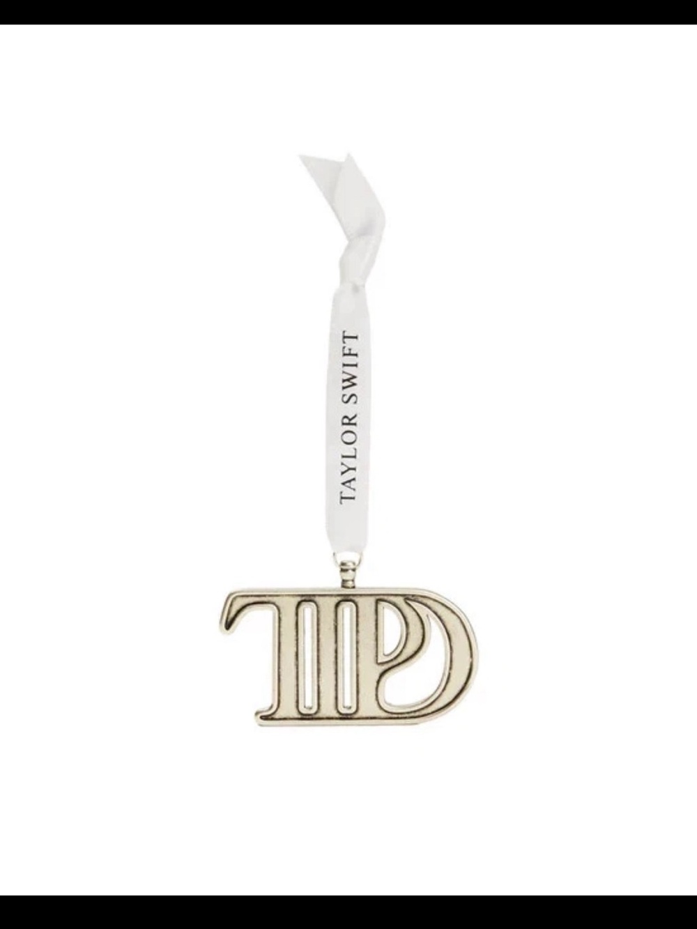 Taylor Swift Gold and White TD Ribbon Ornament